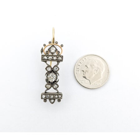 Earrings 1.35ctw Old Miner Diamonds Early Victorian .50ctw Rose Cut Diamonds 37x11mm 14k/SS 224024459