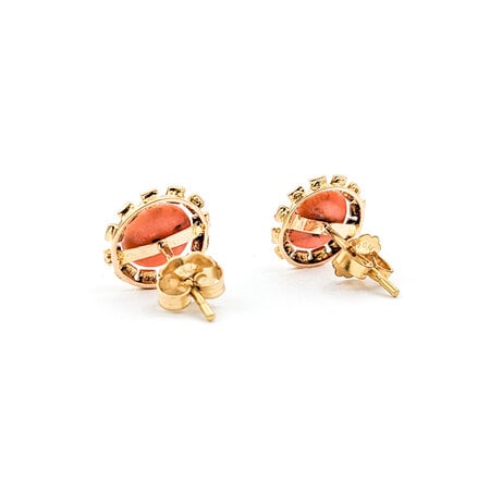 Earrings 7mm Coral Mid Century 1mm Seed Pearls 11mmmm 14ky 224024454