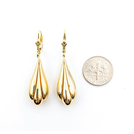 Earrings Dangle Mid Century 45x11.5mm 14ky 224024455