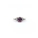  Ring Vintage .32ctw Round Diamonds 1.75ct Raspberry Garnet 900pt sz7 124020160