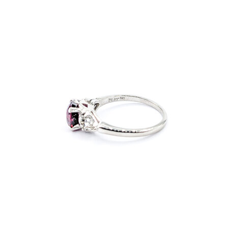 Ring Vintage .32ctw Round Diamonds 1.75ct Raspberry Garnet 900pt sz7 124020160