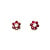 Earrings .09ctw Diamond .50ctw Rubies 14ky 9x9mm 123010066