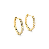  Earrings .35ctw Round Diamonds Small Hoops 15x13x2mm 14ky 124024023