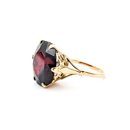 Ring Vintage 16.42ct Natural Round Pyrope Garnet 14ky sz6.75 124020158