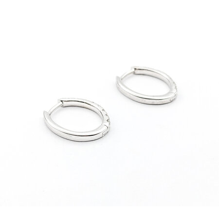 Earrings .40ctw Round Diamonds Small Hoops 15x13x2.25mm 14kw 124024013