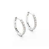  Earrings .40ctw Round Diamonds Small Hoops 15x13x2.25mm 14kw 124024013