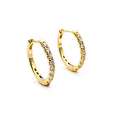  Earrings .35ctw Round Diamonds Small Hoops 15x13x2mm 14ky 124024022
