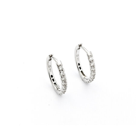 Earrings .40ctw Round Diamonds Small Hoops 15x13x2mm 14kw 124024014