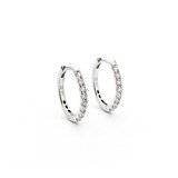  Earrings .40ctw Round Diamonds Small Hoops 15x13x2mm 14kw 124024014