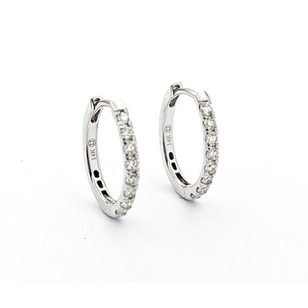 Earrings .40ctw Round Diamonds Small Hoops 15x13x2mm 14kw 124024014