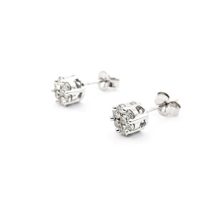 Earrings .50ctw Round Diamonds Cocktail Stud 6mm 14kw 124024002