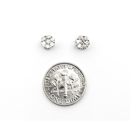 Earrings .50ctw Round Diamonds Cocktail Stud 6mm 14kw 124024002