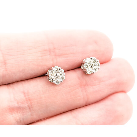 Earrings .50ctw Round Diamonds Cocktail Stud 6mm 14kw 124024002