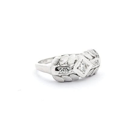 Ring Art Deco  .25ct Diamond .04ctw Round Single Cut Diamonds 14kw Sz6.5 224020791