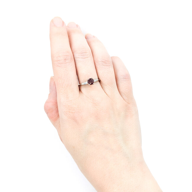 Ring Vintage .20ctw Tapered Baguette Diamonds .64ct Ruby 900pt sz8 124020183