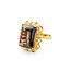 Ring 16x12mm Smoky Topaz Quartz 18ky Sz7.5 223060053