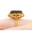 Ring 16x12mm Smoky Topaz Quartz 18ky Sz7.5 223060053