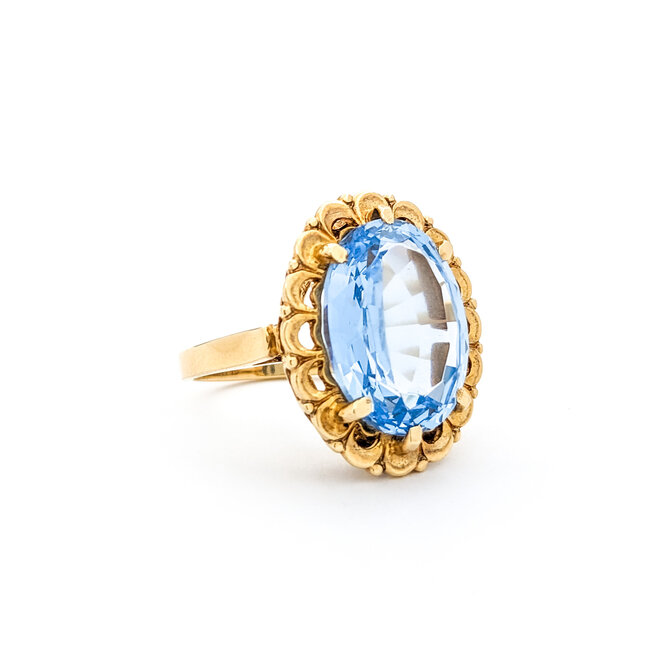 Ring 8.80ct Oval Cr. Spinel 14ky Sz6 221110085