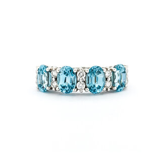 Ring .35ctw Round Diamonds 4.5ctw Zircon 14kw Sz10 222100100