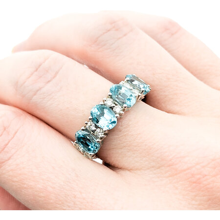 Ring .35ctw Round Diamonds 4.5ctw Zircon 14kw Sz10 222100100