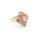  Ring .20ctw Round Diamonds 1.00ctw Pink Tourmaline .16ctw Tsavorite Garnet14ky sz5 224010162