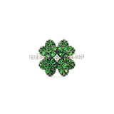  Ring 4-Leaf Clover .16ctw Diamonds .74ctw Tsavorite Garnet 14kw Sz7 123060123