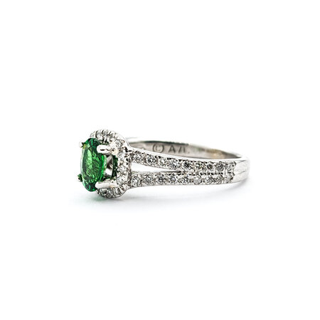 Ring .50ctw Diamonds .67ct Tsavorite Garnet 14kw Sz6 123040036