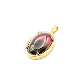  Pendant 10ct Cabochon Watermelon Tourmaline 18ky 24.5x13.5 123050080