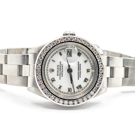 Watch Rolex 6916 Yr. 1982 Roman Numeral AM .75ctw Diamond Bezel Stainless Steel 6.5" 124026017