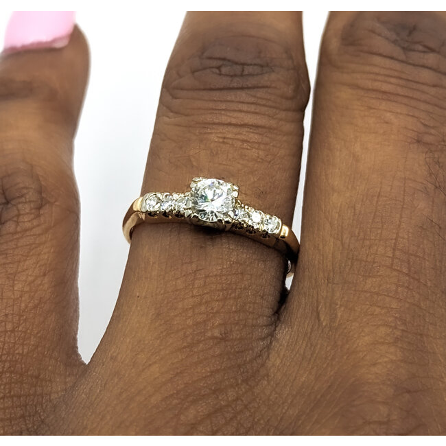 Ring Vintage .33ct Round Diamonds .15ctw Diamonds 14ky Sz6.25 223030086