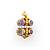 Pendant/Charm 20ctw Oval Amethysts Pearls 18ky 44mmx25mm 221090018