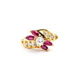  Ring .15ct Round Diamond .40ctw Rubies 18ky Sz6 223030084