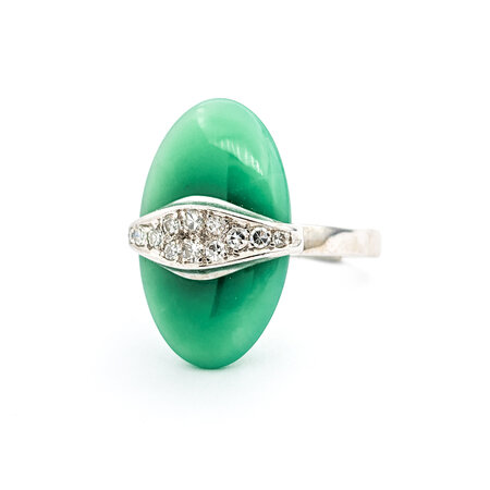 Ring .33ctw Round Diamonds Jade 14kw Sz8.5 222090028