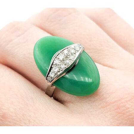 Ring .33ctw Round Diamonds Jade 14kw Sz8.5 222090028