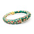 Bracelet Bangle Green 7 Red Enamel Cz 14ky 6.5" 222020059