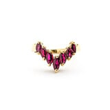  Ring 7 Stone 1.0ctw Marquise Rubies 14ky Sz6.5 223040039