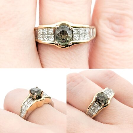 Ring .50ctw Princess & Baguette Diamonds .83ct Alexandrite GIA: 1236197396 14kw Sz7 123120124