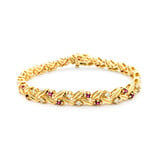  Bracelet .65ctw Round Diamonds .80ctw Rubies 14ky 7" 223030105