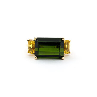 Ring 4.71ct Tourmaline 1.44ctw Yellow Sapphires 14ky Sz7 223030048
