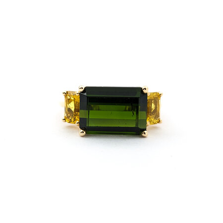 Ring 4.71ct Tourmaline 1.44ctw Yellow Sapphires 14ky Sz7 223030048