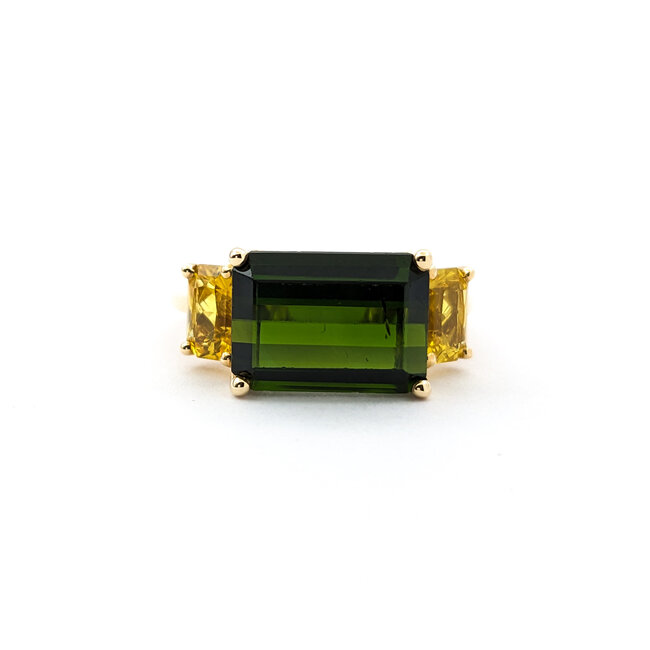 Ring 4.71ct Tourmaline 1.44ctw Yellow Sapphires 14ky Sz7 223030048