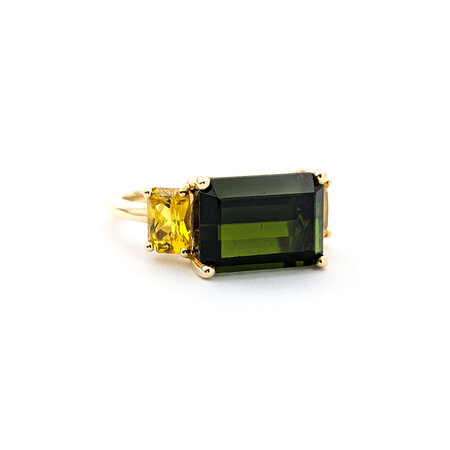 Ring 4.71ct Tourmaline 1.44ctw Yellow Sapphires 14ky Sz7 223030048