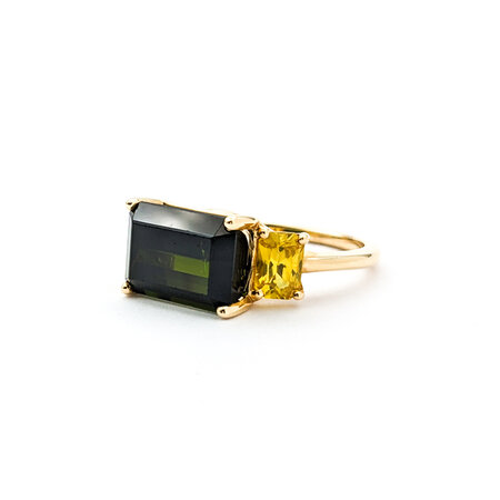 Ring 4.71ct Tourmaline 1.44ctw Yellow Sapphires 14ky Sz7 223030048