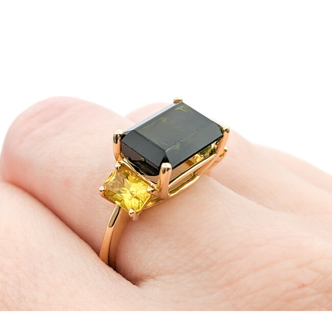 Ring 4.71ct Tourmaline 1.44ctw Yellow Sapphires 14ky Sz7 223030048