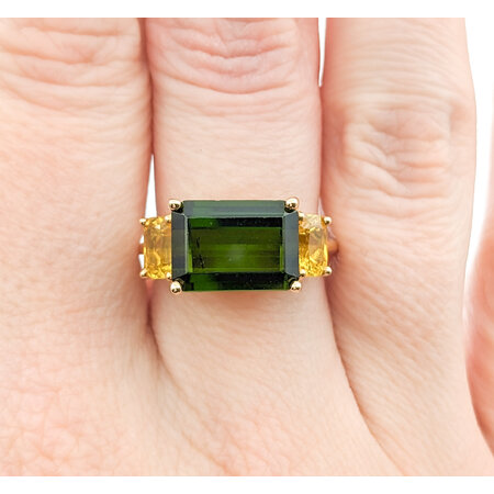 Ring 4.71ct Tourmaline 1.44ctw Yellow Sapphires 14ky Sz7 223030048