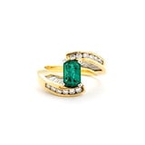  Ring 1.50ctw Diamonds .85ct Emerald 18ky Sz5.75 123040027