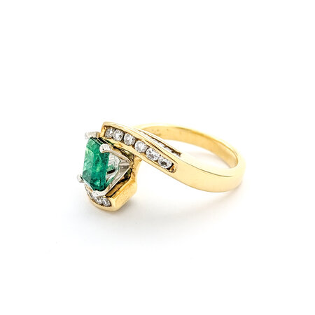 Ring 1.50ctw Diamonds .85ct Emerald 18ky Sz5.75 123040027