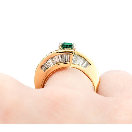 Ring 1.50ctw Diamonds .85ct Emerald 18ky Sz5.75 123040027