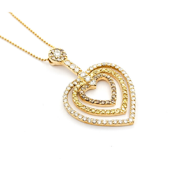 Necklace 1.90ctw Round Diamonds 14ky 18" 223030021