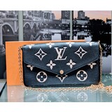  Handbag Louis Vuitton Pochette Felicie Black & White Monogram M80482  124035003